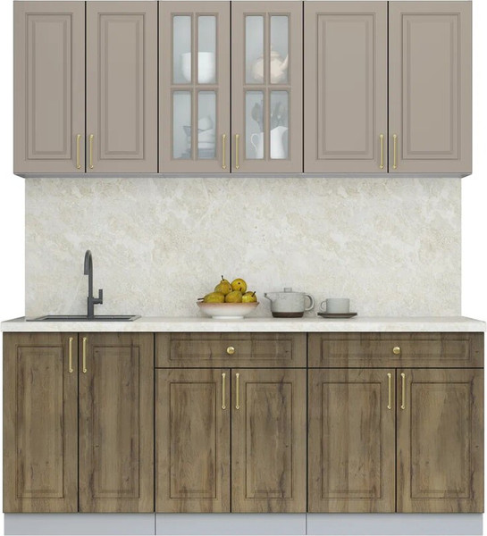 Изображение товара Кухонный гарнитур Интерлиния Мила Шато 1.9А (луна/дуб вотан/опал светлый)