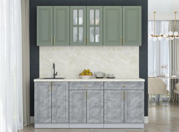 Изображение товара Кухонный гарнитур Интерлиния Мила Шато 1.9А (мята/керамика/опал светлый)