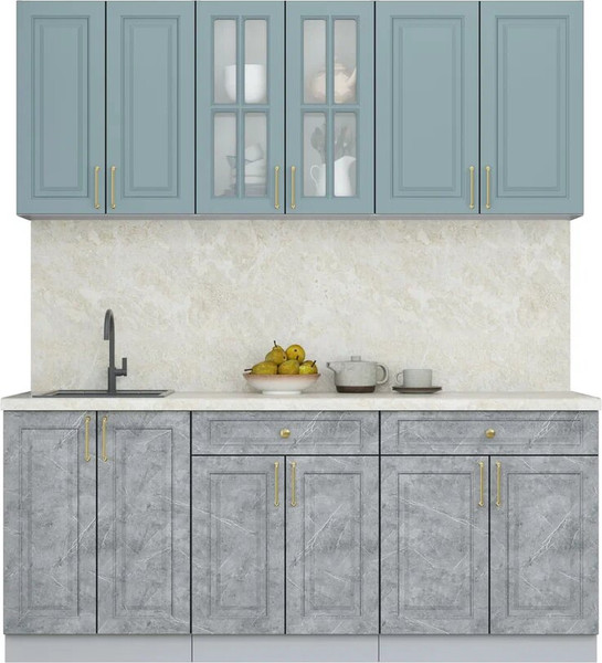Изображение товара Кухонный гарнитур Интерлиния Мила Шато 1.9А (океан/керамика/опал светлый)