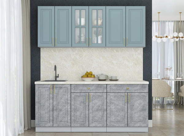 Изображение товара Кухонный гарнитур Интерлиния Мила Шато 1.9А (океан/керамика/опал светлый)