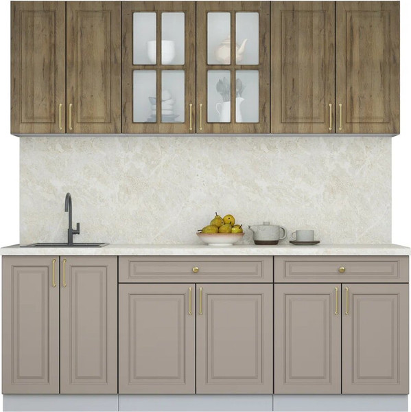 Изображение товара Кухонный гарнитур Интерлиния Мила Шато 2.1А (дуб вотан/луна/опал светлый)