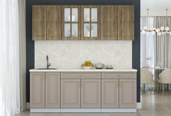 Изображение товара Кухонный гарнитур Интерлиния Мила Шато 2.1А (дуб вотан/луна/опал светлый)