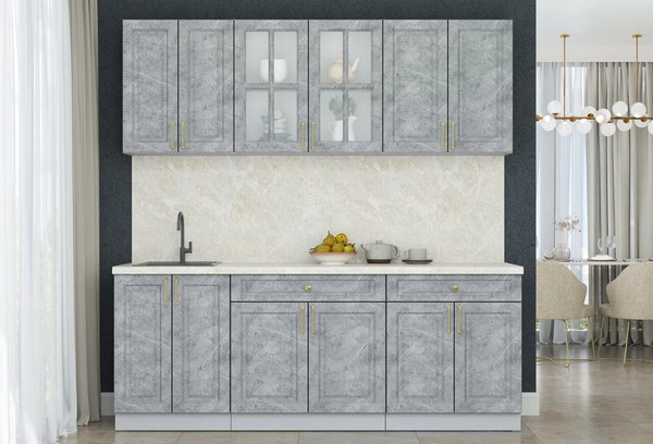 Изображение товара Кухонный гарнитур Интерлиния Мила Шато 2.1А (керамика/керамика/опал светлый)