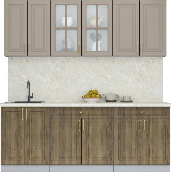 Изображение товара Кухонный гарнитур Интерлиния Мила Шато 2.1А (луна/дуб вотан/опал светлый)