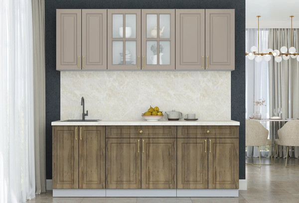 Изображение товара Кухонный гарнитур Интерлиния Мила Шато 2.1А (луна/дуб вотан/опал светлый)