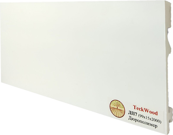 Изображение товара Плинтус Teckwood Полимер ультравысокой плотности ДП7 99x15x2000 (белый)