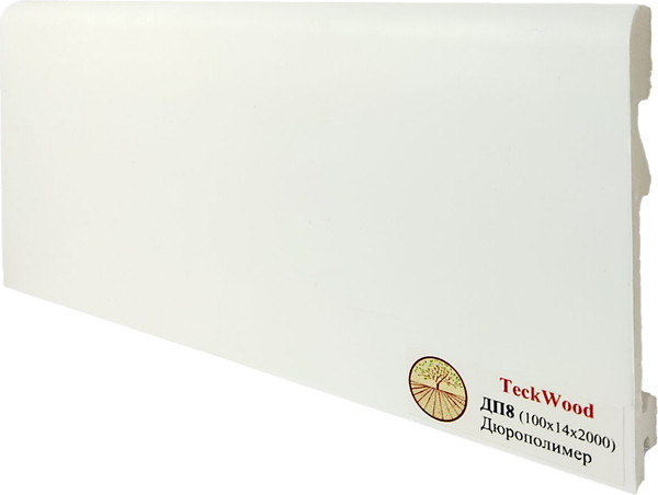Изображение товара Плинтус Teckwood Полимер ультравысокой плотности ДП8 100x14x2000 (белый)