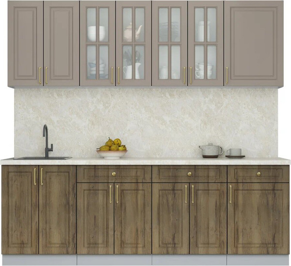 Изображение товара Кухонный гарнитур Интерлиния Мила Шато 2.3А (луна/дуб вотан/опал светлый)