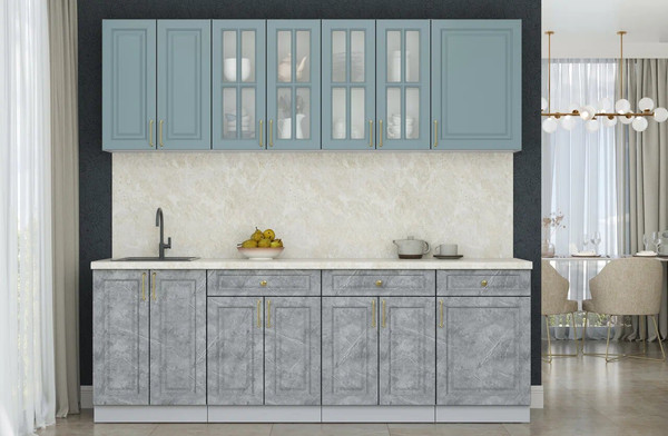 Изображение товара Кухонный гарнитур Интерлиния Мила Шато 2.3А (океан/керамика/опал светлый)
