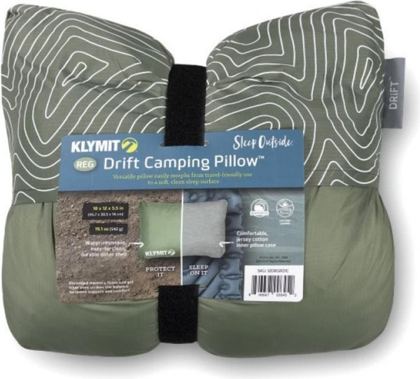 Изображение товара Подушка туристическая Klymit Drift Camp Pillow Regular (зеленый)