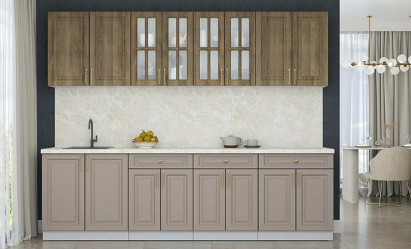 Изображение товара Кухонный гарнитур Интерлиния Мила Шато 2.7А (дуб вотан/луна/опал светлый)