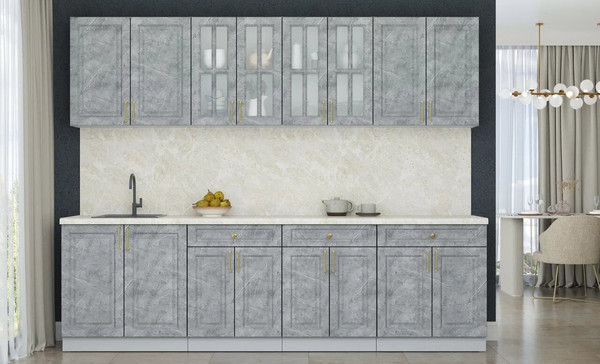 Изображение товара Кухонный гарнитур Интерлиния Мила Шато 2.7А (керамика/керамика/опал светлый)