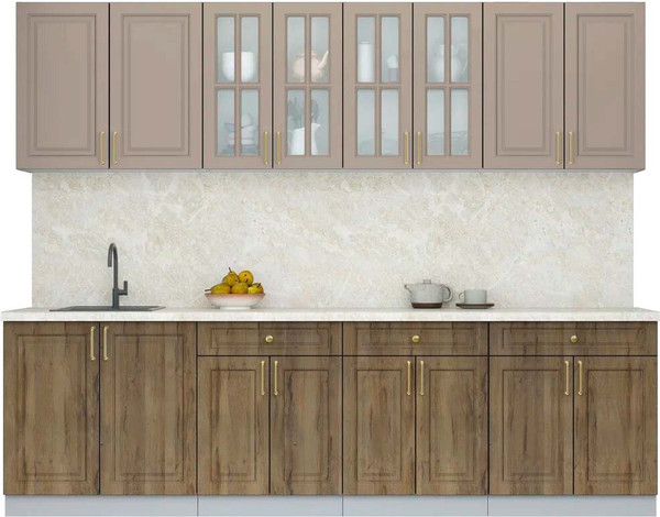 Изображение товара Кухонный гарнитур Интерлиния Мила Шато 2.7А (луна/дуб вотан/опал светлый)