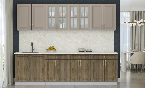 Изображение товара Кухонный гарнитур Интерлиния Мила Шато 2.7А (луна/дуб вотан/опал светлый)