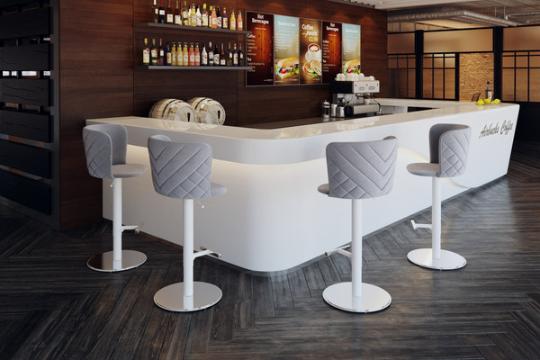 Изображение товара Каркас стула Sheffilton Барного SHT-S128 (белый муар/белый металл)