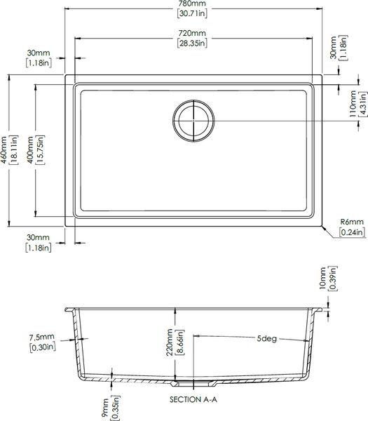 Изображение товара Мойка кухонная Longran Enigma ENG780.460 (саббиа)