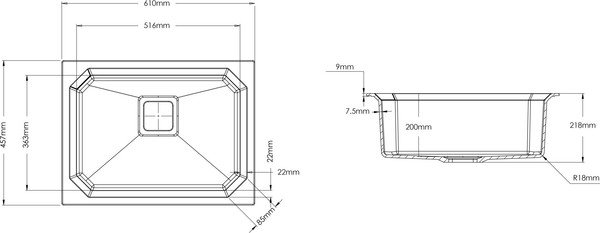 Изображение товара Мойка кухонная Longran Octagon OCG610.457 (альпина)