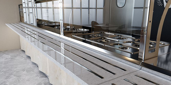 Изображение товара Прилавок нейтральный Luxstahl ПН-1200 Premium мкл003.3 (камень)