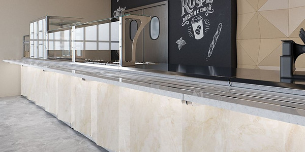 Изображение товара Прилавок нейтральный Luxstahl ПН-1200 Premium мкл003.3 (камень)