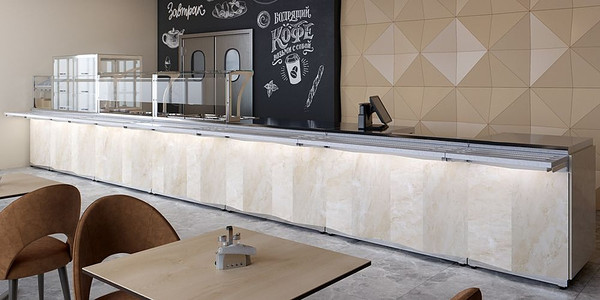 Изображение товара Прилавок нейтральный Luxstahl ПН-1200 Premium мкл003.3 (камень)