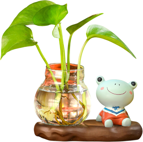 Изображение товара Ваза ILikeGift Sitting Frog гидропонная на подставке / 118P-013-02 (коричневый)