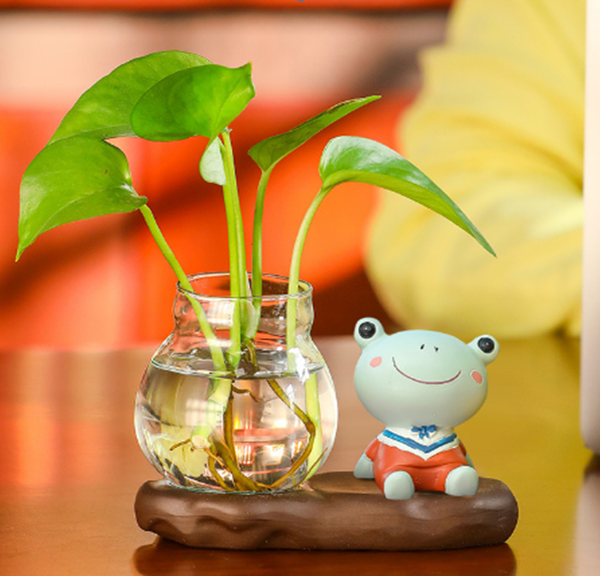 Изображение товара Ваза ILikeGift Sitting Frog гидропонная на подставке / 118P-013-02 (коричневый)