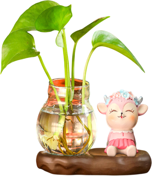 Изображение товара Ваза ILikeGift Sitting Deer гидропонная на подставке / 118P-013-03 (коричневый)