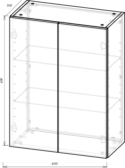 Изображение товара Шкаф для ванной Garda Навесной Grado 23/2 600 / 26.23/2.600