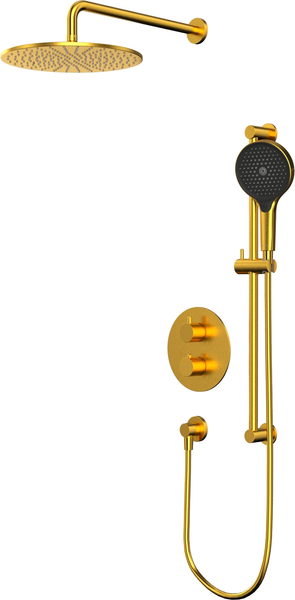 Изображение товара Душевая система со смесителем Whitecross Y YSET09TOPGLB (брашированное золото)