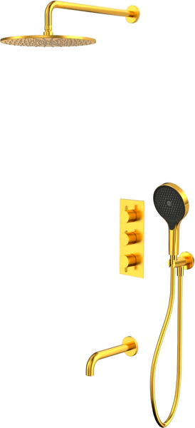 Изображение товара Душевая система со смесителем Whitecross Y YSET11TOPGLB (брашированное золото)