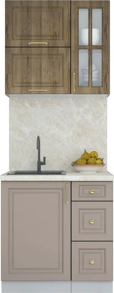 Изображение товара Кухонный гарнитур Интерлиния Мила Шато 0.8Б (дуб вотан/луна/опал светлый)