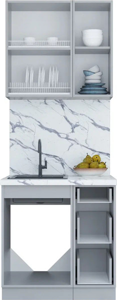 Изображение товара Кухонный гарнитур Интерлиния Мила Шато 0.8Б (луна/дуб вотан/опал светлый)