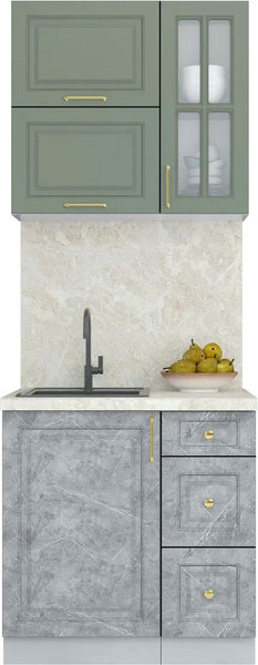 Изображение товара Кухонный гарнитур Интерлиния Мила Шато 0.8Б (мята/керамика/опал светлый)