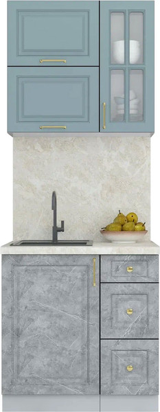 Изображение товара Кухонный гарнитур Интерлиния Мила Шато 0.8Б (океан/керамика/опал светлый)