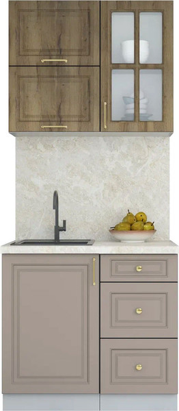 Изображение товара Кухонный гарнитур Интерлиния Мила Шато 0.9Б (дуб вотан/луна/опал светлый)