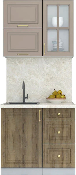 Изображение товара Кухонный гарнитур Интерлиния Мила Шато 0.9Б (луна/дуб вотан/опал светлый)