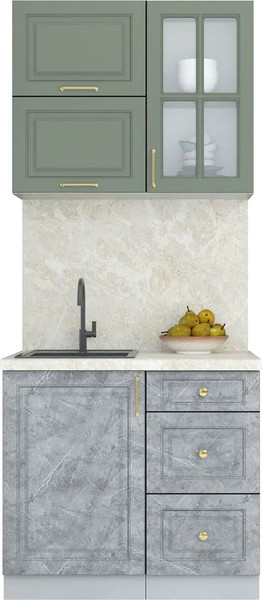 Изображение товара Кухонный гарнитур Интерлиния Мила Шато 0.9Б (мята/керамика/опал светлый)