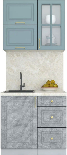 Изображение товара Кухонный гарнитур Интерлиния Мила Шато 0.9Б (океан/керамика/опал светлый)