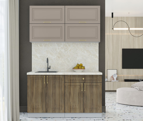 Изображение товара Кухонный гарнитур Интерлиния Мила Шато 1.4Б (луна/дуб вотан/опал светлый)