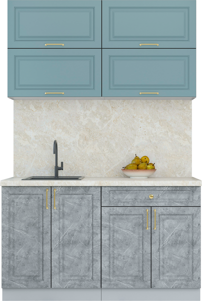 Изображение товара Кухонный гарнитур Интерлиния Мила Шато 1.4Б (океан/керамика/опал светлый)