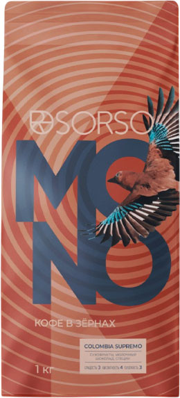 Изображение товара Кофе в зернах Sorso 100% Арабика Колумбия Supremo (1кг)