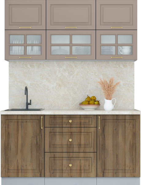 Изображение товара Кухонный гарнитур Интерлиния Мила Шато 1.6Б (луна/дуб вотан/опал светлый)