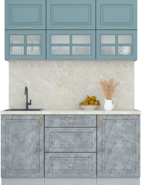 Изображение товара Кухонный гарнитур Интерлиния Мила Шато 1.6Б (океан/керамика/опал светлый)
