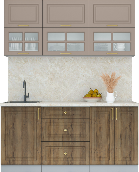 Изображение товара Кухонный гарнитур Интерлиния Мила Шато 1.7Б (луна/дуб вотан/опал светлый)