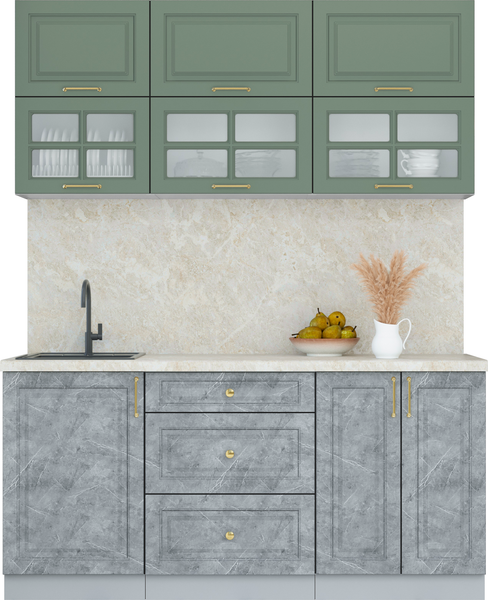 Изображение товара Кухонный гарнитур Интерлиния Мила Шато 1.7Б (мята/керамика/опал светлый)