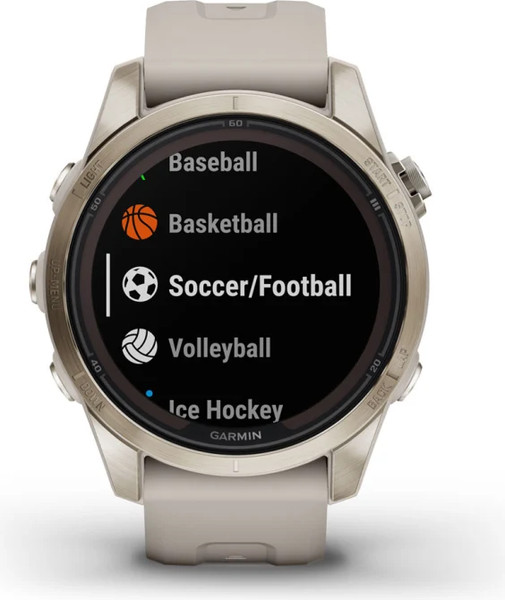 Изображение товара Умные часы Garmin Fenix 7S Pro Sapphire Solar 42mm / 010-02776-15 (мягкое золото/песок)