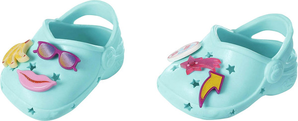 Изображение товара Набор аксессуаров для куклы Baby Born Стильные сандалии. Кроксы / 62957 (голубой)