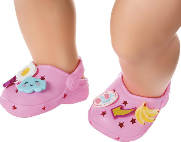 Изображение товара Набор аксессуаров для куклы Baby Born Стильные сандалии. Кроксы / 62958 (розовый)