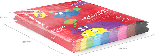 Изображение товара Набор цветной бумаги и картона Erich Krause Jolly Friends / 63633 (20л)