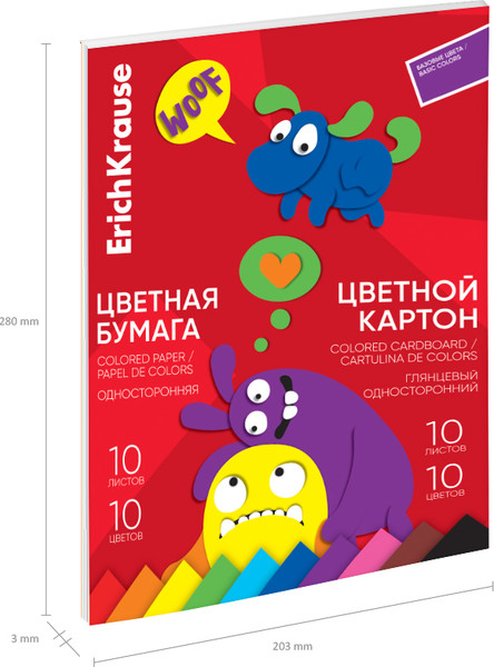 Изображение товара Набор цветной бумаги и картона Erich Krause Jolly Friends / 63633 (20л)